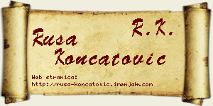 Rusa Končatović vizit kartica